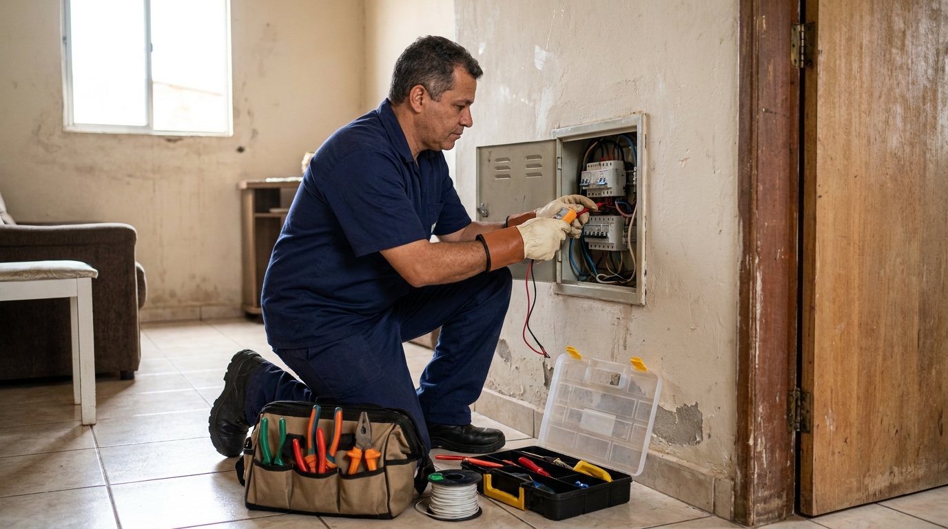 Eletricista com ferramentas em Jaraguá do Sul‑SC